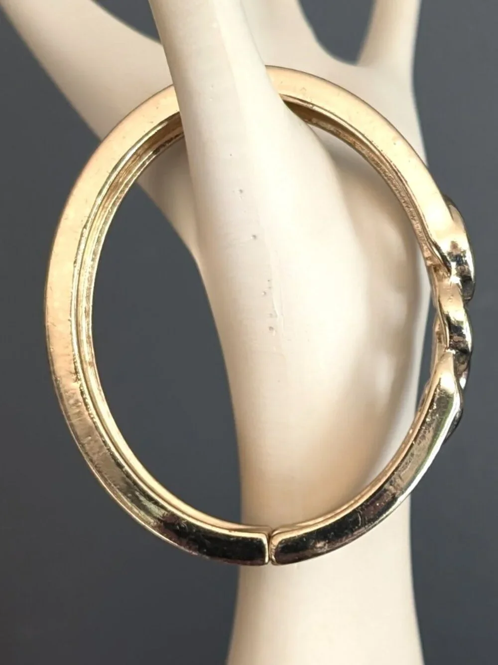 Gold and orange enamel bangle